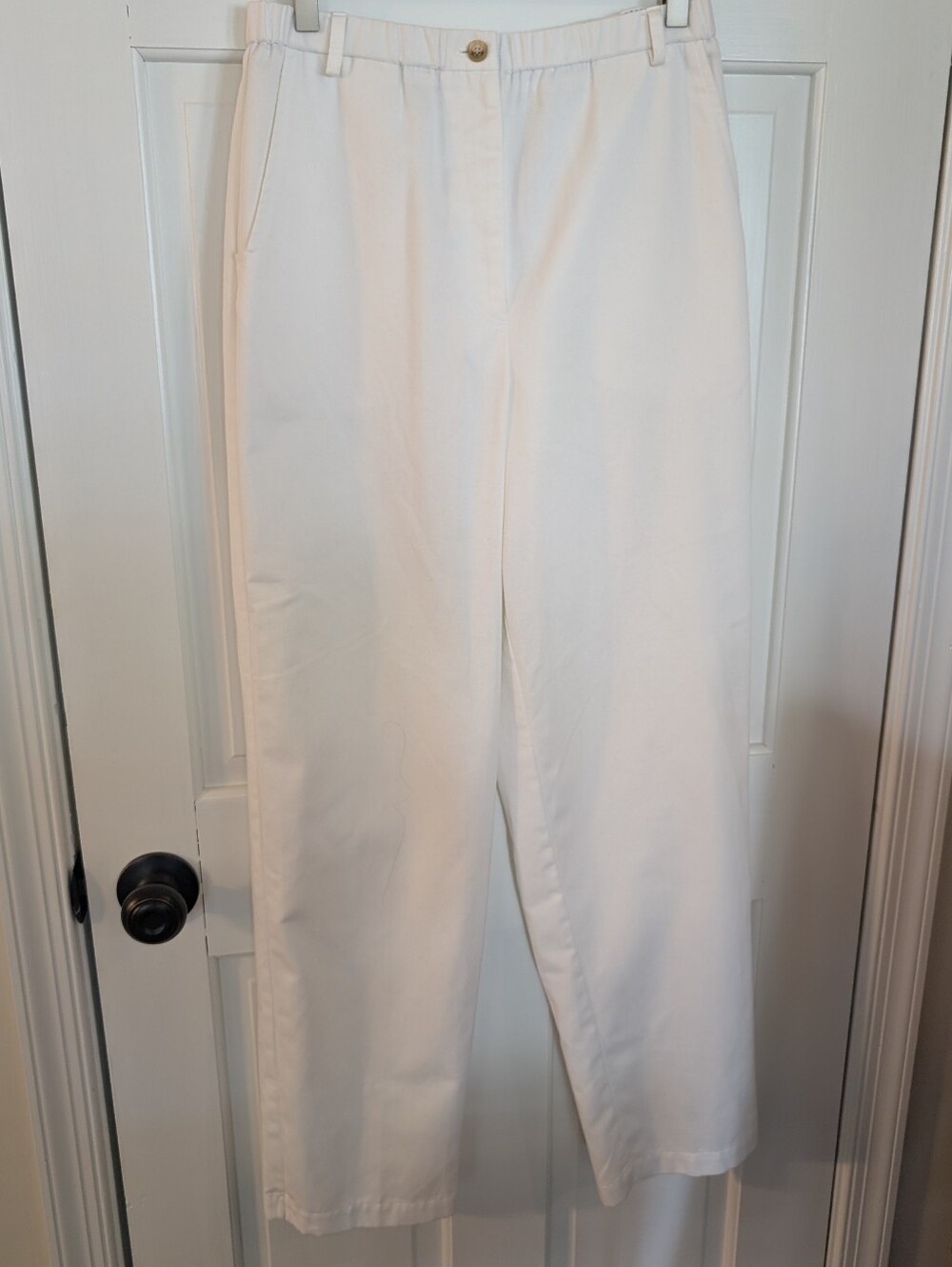 Classic White Straight-Leg Pants